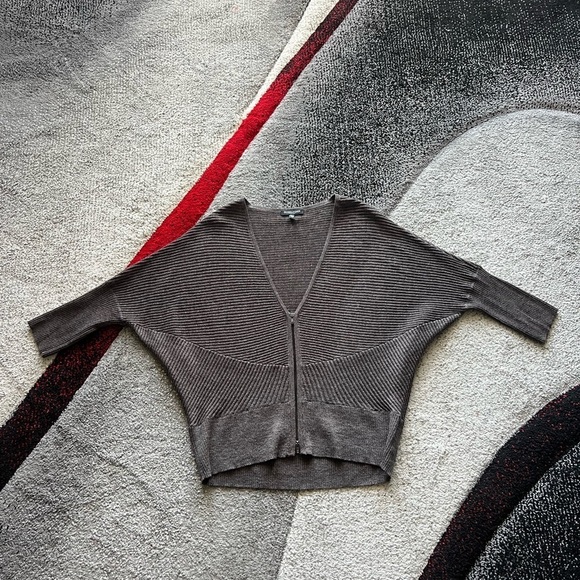 Eileen Fisher Wool Knit Zip Up Slouchy Sweater - Picture 1 of 4